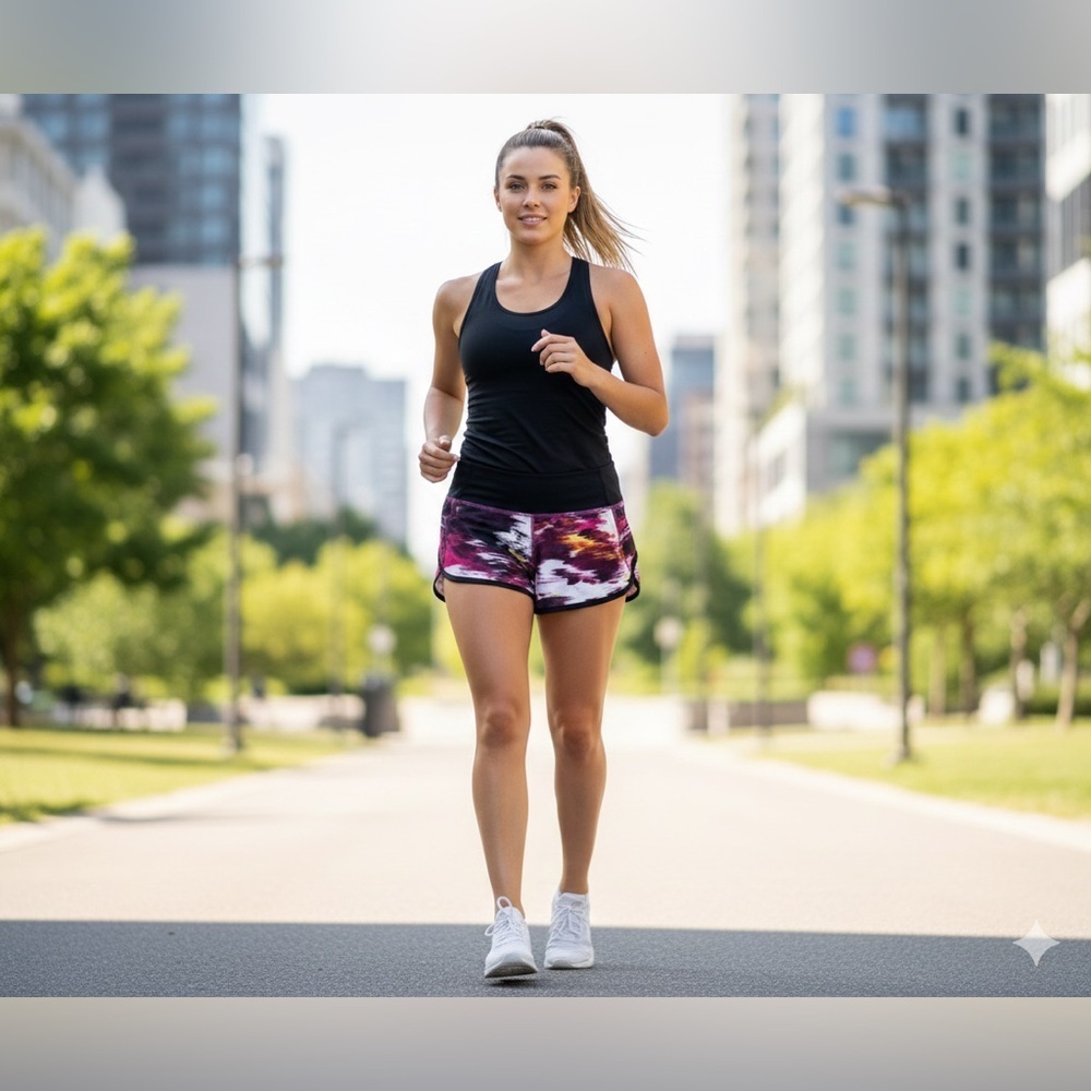 Lululemon Athletica Pink and Black Athletic Shorts